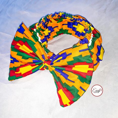 Headband Head Gear For Kids, Ankara Headband, African Fabric Accessories, Ankara Accessories, Handy Craft, Fascinator Hats Diy, African Hair Wrap, Scrunchie Styles, Hair Wrap Scarf