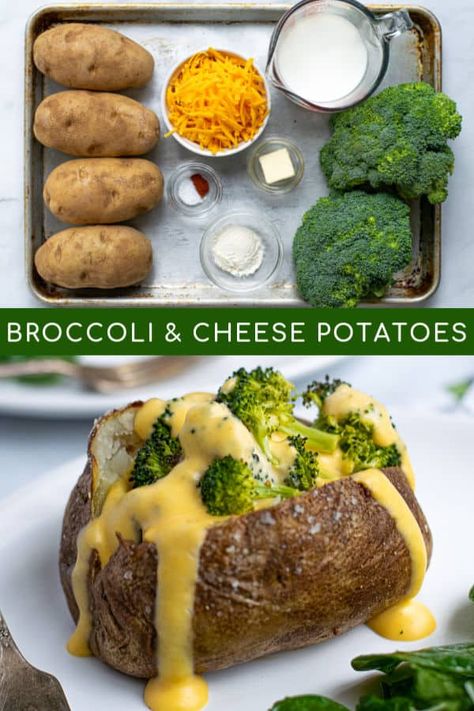 Broccoli And Cheese Potato Boats, Broccoli And Cheese Stuffed Baked Potato, Potato With Broccoli And Cheese, What To Eat With Baked Potatoes Dinners, Brocolli Cheddar Baked Potato, Baked Potatoes Broccoli Cheese, Broccoli Based Dinner, What Goes With Baked Potatoes Meals, Meals To Make With Broccoli