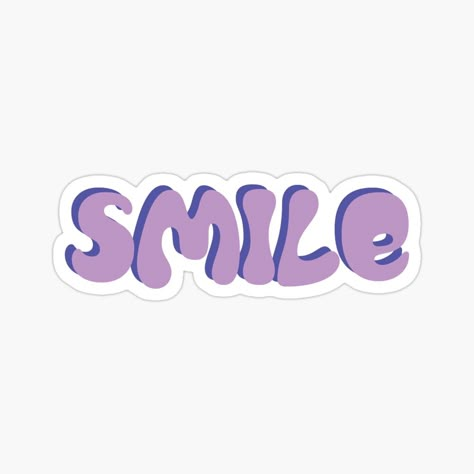 Get my art printed on awesome products. Support me at Redbubble #RBandME: https://www.redbubble.com/i/sticker/Smile-in-Purple-by-jomsdoodles/118892555.EJUG5?asc=u Purple Art Prints, Preppy Widgets Purple, Purple Cute Stickers, Purple Aesthetic Words, Purple Stickers Printable, Purple Stickers Aesthetic Printable, Purple Stickers Aesthetic, Stickers Purple Aesthetic, Cute Purple Stickers