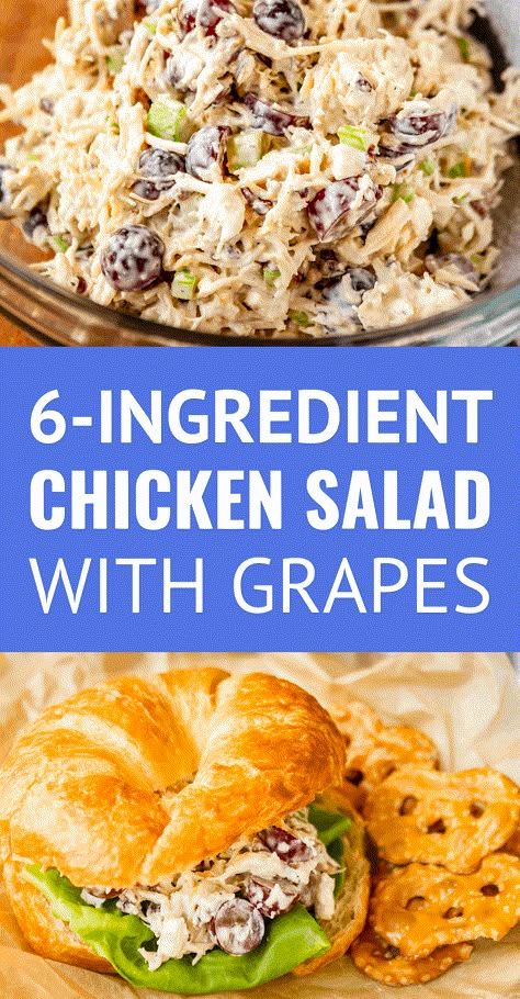 Best Chicken Salad Sandwich, Canned Chicken Salad Recipe, Easy Chicken Salad Recipe, The Best Chicken Salad, Best Chicken Salad Recipe, Salad With Grapes, Greek Yogurt Chicken Salad, Best Chicken Salad, Yogurt Chicken Salad