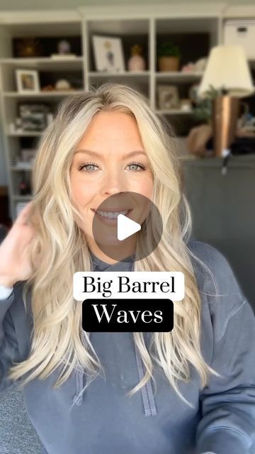 Big Curls On Medium Hair, Big Barrel Curling Iron Tutorial, Very Loose Waves, 2in Curling Iron Curls, Soft Curls Wedding Hair Loose Waves, Large Loose Curls, Big Curls With Curling Iron, Big Loose Curls Medium, Types Of Curled Hair