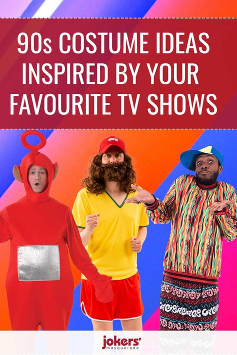 Get party ready with our retro collection of 90s fancy dress costume ideas. They're based on 90's TV shows such as the Teletubbies, Fresh Prince and Mr Blobby and will have you reminiscing at your younger days! 90s Shows Costumes, Tv Show Group Costumes, Easy 90s Costume, Easy Tv Character Costumes, 90’s Fancy Dress, 90s Fancy Dress Ideas Woman, Movie Characters To Dress Up As Simple, Sitcom Costumes, Mr Blobby Costume