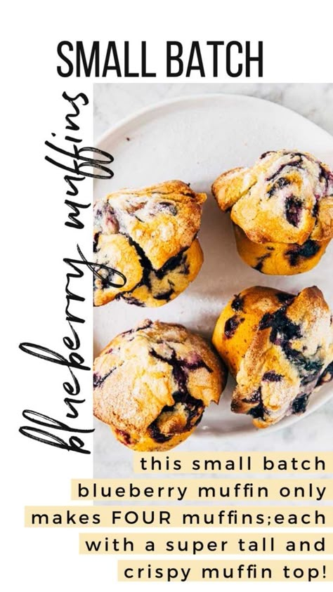 Small Batch Blueberry Muffins, Small Batch Desserts, Batch Baking, Small Batch Cooking, Blueberry Muffin Recipe, Recipes For 2, Small Batch Baking, Small Batch Recipes, Cooking For 1