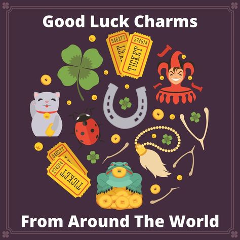 Different countries have various types of good luck charms including symbols, Talismans, charms, and amulets for good luck. Here is a collection of some of the most popular good luck charms from around the world and why they are considered lucky. #goodluck #goodluckcharm #superstition Lucky Charms For Good Luck, Lucky Items Good Luck Charms, Symbols Of Good Luck, Things That Bring Good Luck, Good Luck Jewelry, Lucky Charms Good Luck Wallpaper, Good Luck Symbols Tattoo, Lucky Symbols Good Luck, Other Words For Good