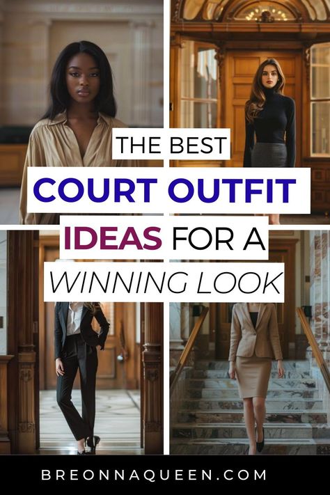 "Make a statement in the courtroom with our 12 carefully selected outfits that are as professional as they are stylish. #CourtroomDressCode #ImpressiveAttire #FashionForwardLaw"  what to wear to court, court outfit ideas, court attire, course outfit ideas attire, court outfits for women Outfits To Wear To Court Business Attire, Attorney Court Outfit, Stylish Court Outfits, Court Dress Code Women, Fall Court Outfits, Court Day Outfit, Outfit To Wear To Court, Divorce Outfit Court, Trial Outfits Women