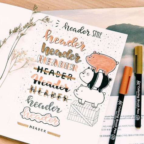 bullet journal header fonts Journal D'inspiration, Bullet Journal Titles, Bullet Journal Headers, Bullet Journal Font, Journal Fonts, Bullet Journal Notes, Bullet Journal Aesthetic, Bullet Journal Writing, Journal Aesthetic