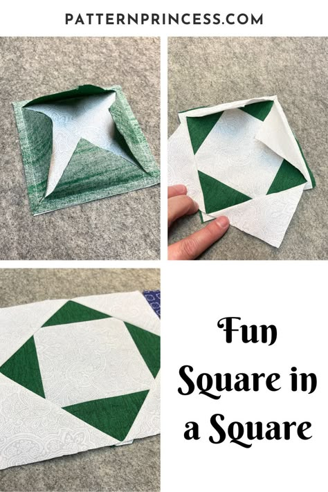 Beginner Square in a Square Exploding Quilt Block Tutorial Patchwork Blocks Easy, Disappearing Square Quilt, How To Make A Square In A Square Quilt Block, Exploding Block Quilt Squares, Exploding Square Block, Exploding Square Quilt Block, Square On Square Quilt Block, Patchwork Square Opening Technique, Exploding Block Tutorial