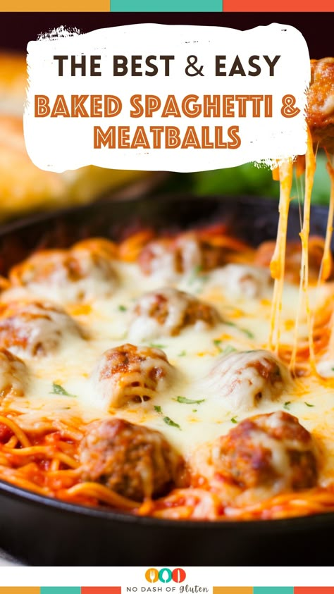 Indulge in the homey comfort of Baked Spaghetti & Meatballs! Featuring tender homemade meatballs, rich marinara, and gooey cheese, it's a family favorite. Easy to make and irresistibly delicious, this dish is perfect for any meal. Get the recipe now and bring a taste of tradition to your table. Click for details and start cooking! Spaghetti And Meatballs Easy, Baked Spaghetti Meatballs, Speggetti Recipes, Pasta Sauce Recipes Easy, Meatballs And Spaghetti, Spaghetti Meatball Recipes, Baked Spaghetti And Meatballs, Southern Caramel Cake, Easy Baked Spaghetti