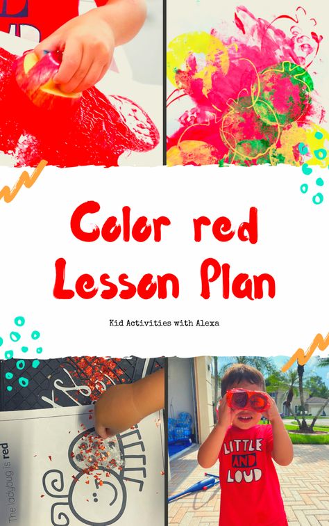 Color red lesson plan for toddlers and preschool kids. Get ready for peek with color activities to learn colors #toddleractivities #lessonplanoneyearold Teaching The Color Red, Red Activities For Toddlers, Lesson Plan For Toddlers, Color Red Activities, Color Lesson Plans, Color Activities For Toddlers, Preschool Color Activities, Color Lessons, Toddler Lessons