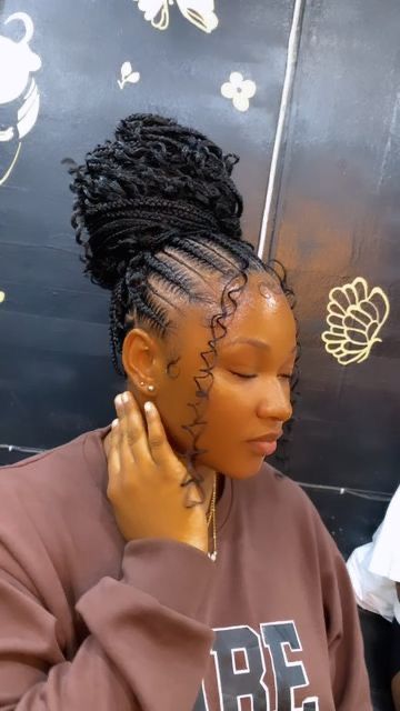 Snoopy Hairstyles, Gala Hairstyles, Hairstyles Japanese, Hairstyles Sleek, Half Cornrows, Dyed Hairstyles, Cornrow Ponytail, Twisted Hair, Feed In Braids Hairstyles