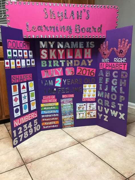 Learning Board Diy Preschool Learning Board, Learning Boards Preschool, Diy Kindergarten Learning Charts, Diy Learning Board Toddlers, Education Boards Ideas, Learning Boards For Kindergarten, Pre K Learning Board, Learning Board For Kindergarten, Learning Wall At Home