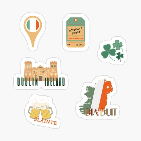 Ireland Stickers, Aesthetic Ireland, Journal Travel, Travel Europe, Sticker Pack, Globe Trotter, Stickers Packs, Brighten Your Day, Creative Inspiration