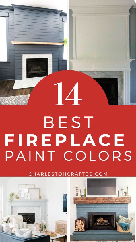 best fireplace paint colors Paint Wall Above Fireplace, Brick Fireplace Colors Painted, Wood Color Fireplace, Paint Colors For Fireplace Brick, What Color Should I Paint My Brick Fireplace, White Fireplace Wall Color, Taupe Painted Fireplace, Fireplace Accent Wall Ideas Paint, Painted Fireplace Before And After