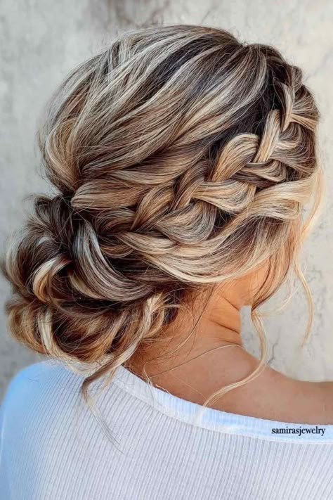 Cute Formal Hairstyles For Medium Hair, Wedding Hairstyles Medium Length Braid, Wedding Hairstyles With Braids, Prom Hair Up, Easy Updos For Long Hair, Bridemaids Hairstyles, Cute Prom Hairstyles, Updos For Long Hair, Bridal Party Hair