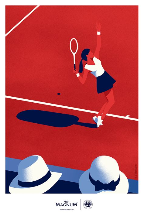 Roland Garros - Thomas Danthony Studio Thomas Danthony, Fabian Perez, Sports Illustration, Romare Bearden, Tennis Posters, Malika Favre, Tennis Art, Kate Smith, Josephine Wall