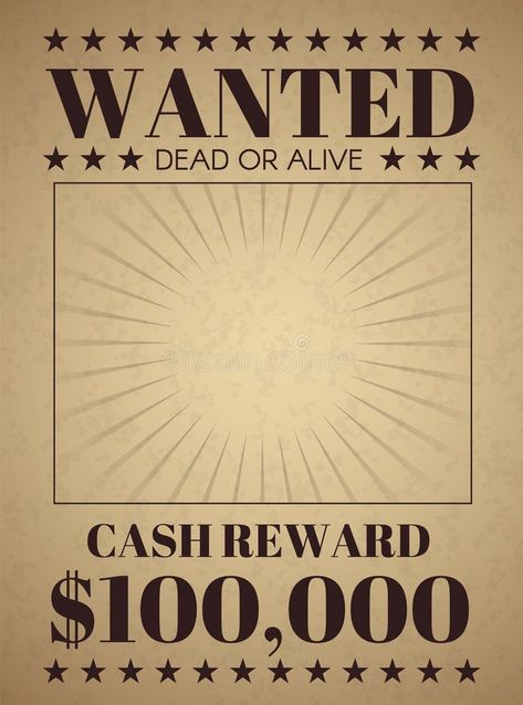 Wanted Poster Template Editable, Wanted Poster Template, Text Illustration, Old Western, Poster Template Free, Wanted Poster, Fantasy Island, Vector Clipart, Logo Images