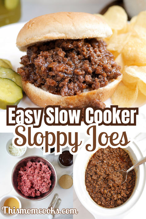 Crockpot Sloppy Joes, Hamburger Bbq, Easy Sloppy Joes, Buffet Recipes, Slow Cooker Dinner Healthy, Crock Pot Sloppy Joes, Foods Dinner, Slow Cooker Sloppy Joes, Sloppy Joes Easy