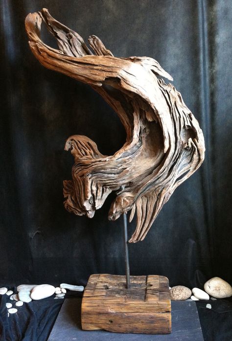 Angle Fish Drift Wood Sculptures, Takken Decor, Driftwood Art Sculpture, Drift Wood Art, Peisaj Abstract, Driftwood Furniture, Driftwood Diy, Driftwood Art Diy, Driftwood Ideas