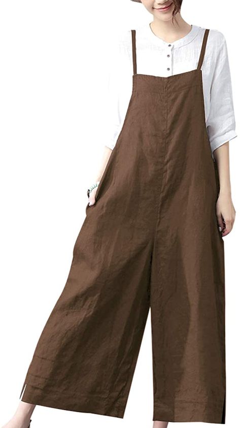 17 Cottagecore Clothes Under $100 From Target, ModCloth, Madewell, & More Overalls Casual, Romper Long Pants, Cottagecore Clothes, Comfy Jumpsuits, Work Pants Women, Wide Leg Romper, Jumpsuit Elegant, Cotton Jumpsuit, Cotton Romper