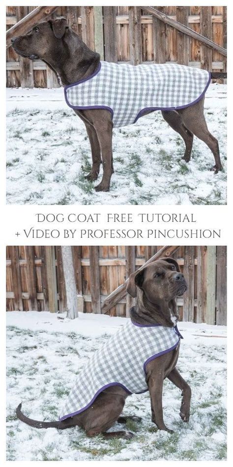 DIY Fabric Dog Coat Free Sewing Patterns + Video Dog Outfit Sewing Pattern, Pattern Dog Coat, Dog Jacket Sewing Pattern, Diy Fleece Dog Coat, Quilted Dog Coat Pattern, Dog Jackets Winter Free Pattern, Diy Dog Jacket Free Pattern, Whippet Coat Pattern Free, Diy Dog Outfits Easy