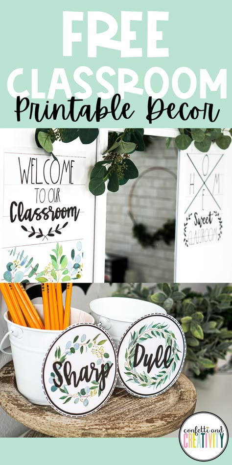 Second Grade Hallway Display, Farmhouse Math Classroom, Grade 4 Classroom Theme, Eucalyptus Farmhouse Classroom Decor, Farmhouse Decor Classroom Theme, Plant Themed Classroom Decoration, Basic Classroom Decor, Vine Classroom Decor, Farmhouse Classroom Decor Preschool