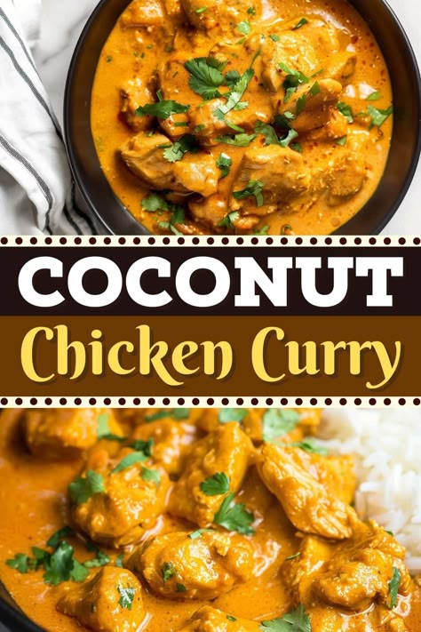 This aromatic coconut chicken curry has the perfect balance of spices and creaminess. It's ready in a flash, super rich and creamy, and insanely good. Chicken Curry Recipe With Coconut Milk, One Pot Chicken Curry, Easy Chicken Curry Recipe Coconut Milk, Coconut Butter Chicken, Easy Coconut Chicken, Coconut Chicken Curry Recipe, Coconut Curry Chicken Recipes, Creamy Coconut Chicken, Inflammatory Meals