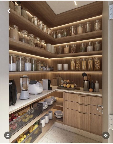 Desain Pantry, Kitchen Pantry Design, Kitchen Design Plans, Cabinetry Design, House Design Kitchen, Kitchen Room Design, Kitchen Inspiration Design, Pantry Design, Home Design Decor