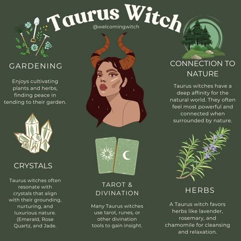 The Taurus Witch, Herbs For Taurus, Taurus Witchcraft, Taurus Witch Aesthetic, Taurean Woman, Earthy Witch Aesthetic, Taurus Witch, April Taurus, Zodiac Witch