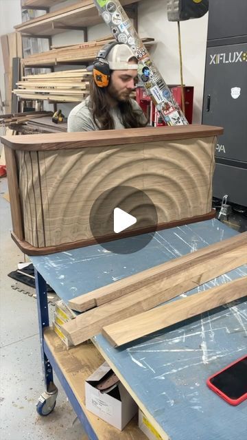 Jef and Jess Behnke on Instagram: "New YouTube video is live! Click our bio link to watch the full build! I absolutely love these doors, the tambour and the pattern is so cool. It almost flows as it moves. #woodworking #woodworker #cabinet" Kitchen Tambour Door, Tambour Door Tv Cabinet, Tambour Door Cabinet, Wood Tambour, Tambour Door, Tambour Doors, Hidden Tv, Woodworking Videos, So Cool