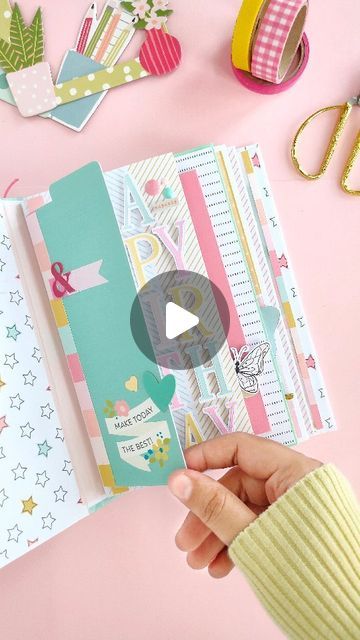 Pastel Scrapbook Ideas, Scrapbook Ideas Colorful, Handmade Albums Scrapbooks, Scrapbook Ideas Videos, 3d Scrapbook Ideas, Handmade Albums Ideas, Album Scrapbook Ideas, Scrapbook Ideas For Mom, Diy Journal Ideas Handmade