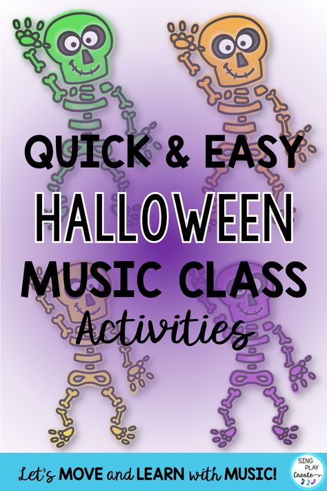 Halloween Movement Activities, Halloween Music Class Activities, Halloween Music Class, Halloween Music Lessons, Halloween Music Activities, October Music, Elementary Music Activities, Music Class Activities, Halloween Lesson