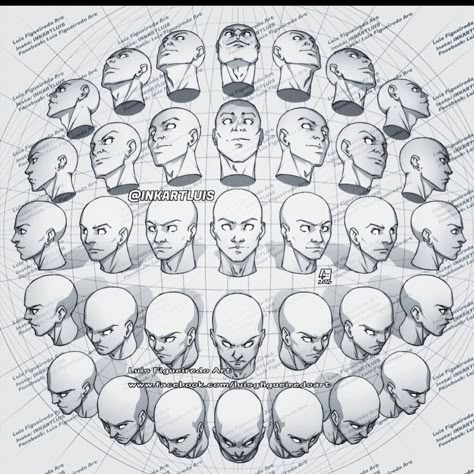 Head Studies, Perspective Drawing Lessons, Head Drawing, Head Art, Drawing Heads, Human Anatomy Art, Perspective Art, Drawing Expressions, 캐릭터 드로잉