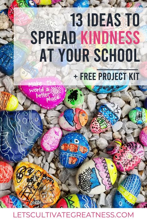 Spread positivity with these 13 awesome and doable kindness project ideas! This is perfect for your middle or high school student council looking for ideas for Random Acts of Kindness week or for service and spirit project ideas! #studentcouncil #leadership Social Action Projects Ideas, School Service Projects, High School Student Council, Student Council Activities, Kindness Club, Tikkun Olam, Service Learning Projects, Leadership Classes, Community Service Ideas