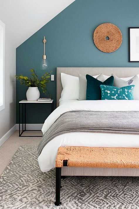 25+ Grey and Teal Bedroom Ideas Room Decorating Ideas Teal Grey Bedroom Ideas, Navy Blue Teal And Gray Bedroom, Neutral And Teal Bedroom, Grey And Teal Color Palette, Teal Bedroom Ideas For Adults, Teal Feature Wall Bedroom, Grey Teal Bedrooms, Teal Guest Room, Turquoise Grey Bedroom