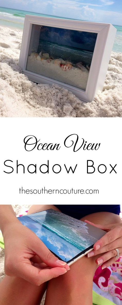 How to make a sea shell memory box from your summer travels – Recycled Crafts Memories Box, Shadow Box Ideas, Deco Nature, Box Photo, Beach Room, Vacation Memories, Beach Diy, בר מצווה, Beach Ideas