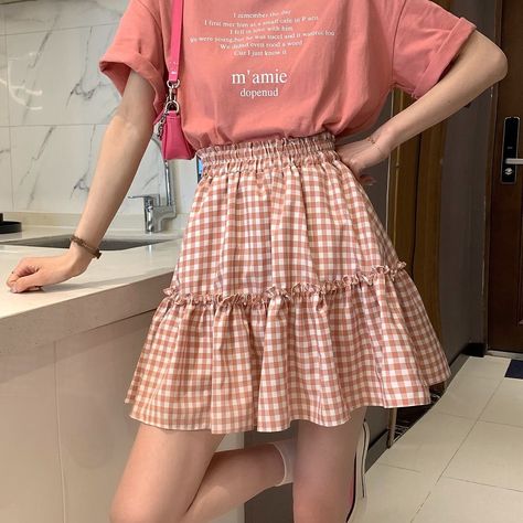 Preppy Style Casual, Skirts Y2k, Picnic Vibes, Pink Plaid Skirt, Womens Pleated Skirt, Skirts Summer, Gingham Skirt, Y2k Preppy, Skirt Y2k