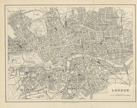 Image taken from page 6 of '[Cook's Handbook for London. With two maps.]' by The British Library, via Flickr Old Maps Of London, Map Of London, London Map, Modern Map, Old Maps, Old London, British Library, Old Map, City Maps