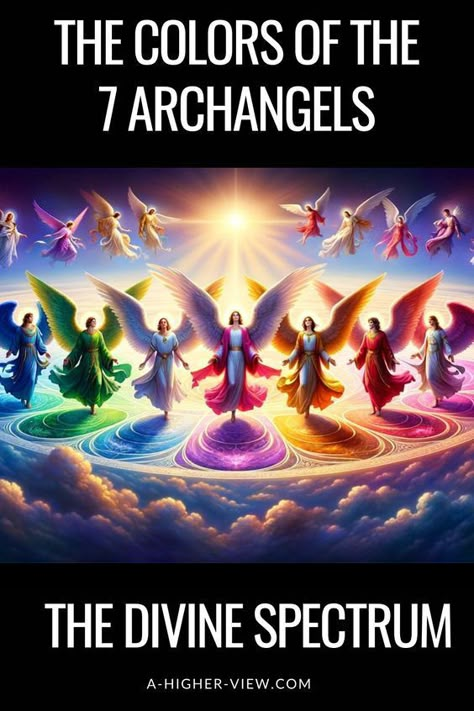 By understanding and incorporating the colors of the 7 archangels into our spiritual practices, we open ourselves to deeper connections with these celestial guides, tapping into their unique energies to foster growth, healing, and transformation in our lives. #angelology #archangels #angels Angel Guides Spiritual, List Of Archangels, Angel Numbers And Meanings, Protection Quotes, Angelic Reiki, 7 Archangels, Spiritual Art Soul, Archangel Zadkiel, Archangel Jophiel