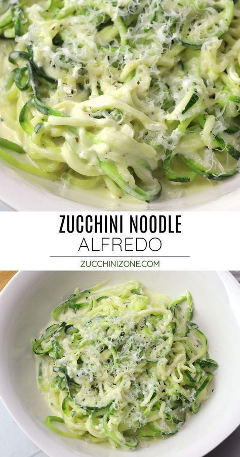 Zucchini Spaghetti Recipe Healthy, Frozen Spiral Zucchini Recipes, Zucchini Noodles With Chicken, Zoodle Mac And Cheese, Zucchini Alfredo Sauce, Zucchini Recipes Noodles, Zucchini Noodle Alfredo, Zucchini Noodle Side Dish Recipes, Chicken Alfredo Zoodles