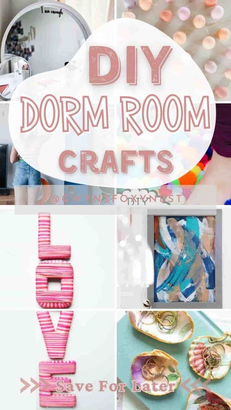 DIY crafts to decorate dorm room Dorm Diy Projects, Diy Dorm Decor Wall Crafts, Dorm Decoration Ideas, Diy Dorm Room Decor, Dorm Crafts, Bedroom Cleaning Checklist, Diy Dorm Room, Dorm Room Decorations, Bedroom Cleaning