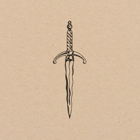 Knife In Back Tattoo, Dainty Dagger Tattoo, Fine Line Dagger Tattoo, Dagger Back Tattoo, Antichrist Tattoo, Cute Dagger Tattoo, Dagger Tattoo Women, Vintage Inspired Tattoos, Very Unique Tattoos