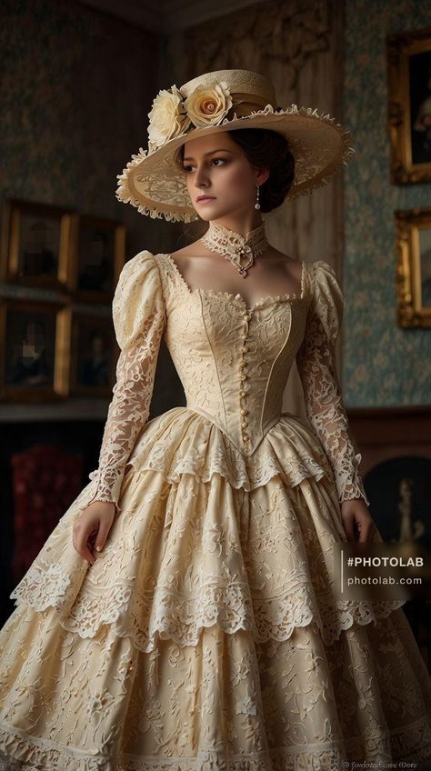 Victorian Era Dresses, Era Victoria, Victorian Dresses, Old Fashion Dresses, Royal Dresses, Fantasy Dresses, Victorian Clothing, Fantasy Gowns, Victorian Women