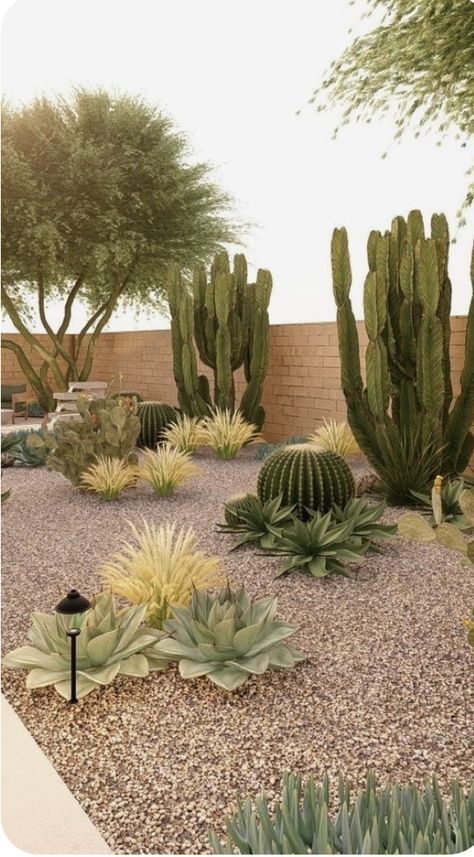 Cement Landscaping Ideas, New Mexico Landscape Ideas, Desert Plants Landscaping, Arizona Backyard Landscaping, Desert Landscaping Backyard, Desert Landscape Design, Planning Garden, Desert Backyard, Arizona Aesthetic