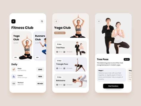 Fitness Club app by IndiaNIC on Dribbble Fitness Apps Design, Beginner Hiit Workout, Low Impact Hiit Workout, Beginner Hiit, Vertical Workout, Moodboard App, Gym App, Low Impact Hiit, Hiit Workouts For Beginners