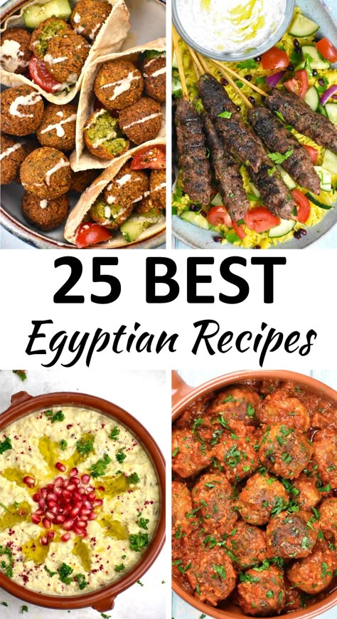 Discover the delicious flavors of Egyptian cuisine with these recipes! From ful medames to kofta kebab, get ready to indulge in a culinary adventure. Northern African Recipes, Arabic Vegetable Recipes, Best Recipes Around The World, Egyptian Couscous Recipes, Easy Arabic Dinner Recipes, Vegetarian Egyptian Recipes, Recipes From Egypt, Egyptian Vegan Recipes, Arabic Cuisine Recipes