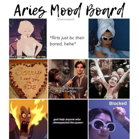 Zodiac Signs Moodboard, Aries Aesthetic Moodboard, Capricorn X Aries, Aries Mood Board, Aries X Aries, Aries Memes Funny, Aries Jokes, Aries Humor, Aries And Aries