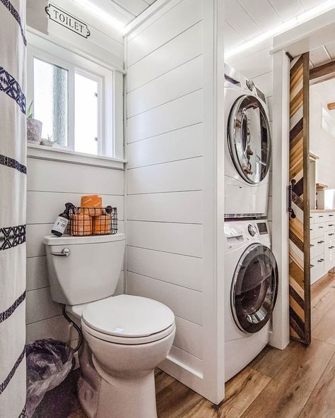 Utility Toilet, Laundry Combo, Laundry Bathroom Combo, Earthy Bathroom, Downstairs Cloakroom, Church Conversions, Granny Flats, Tiny House Interior Design, Shed Home