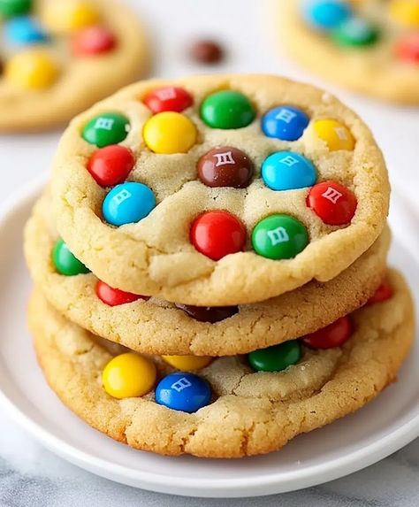 Soft-baked M&m Cookies Recipe - elianarecipes.com Soft M M Cookies, M&m Cookies Soft, Soft Batch M&m Cookies, Valentines M&m Cookies, Mrs Fields M&m Cookies, Pioneer Woman Monster Cookies, Soft M And M Cookies, Soft M&m Cookies, Sugar M&m Cookies