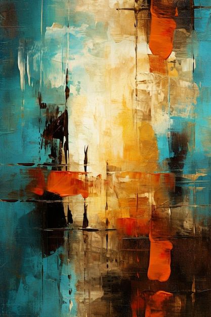 Photo an abstract painting with a blue b... | Premium Photo #Freepik #photo #abstract-background #palette-knife #paint-strokes #abstract-banner Painting Knife Art, Colour Palette Painting, Abstract Paintings Acrylic, Abstract Painting Color Palette, Orange Blue Painting, Blue Orange Painting, Abstract Backgrounds Painting, Orange Color Painting, Art Background Aesthetic