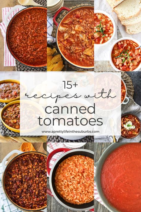 Can Diced Tomatoes Recipes, What To Do With Canned Tomatoes, Recipes With Tomato Soup Can, Canned Tomato Recipes Dinner, Recipes Using Canned Tomato Sauce, What To Make With Canned Tomatoes, Canned Crushed Tomatoes Recipes, Recipes Using Canned Diced Tomatoes, Canned Tomato Recipes Ideas